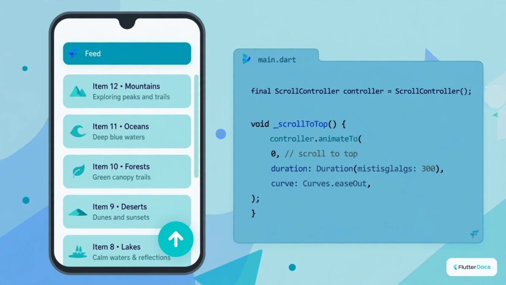 How to add 'Scroll Back to Top' Button in Flutter App