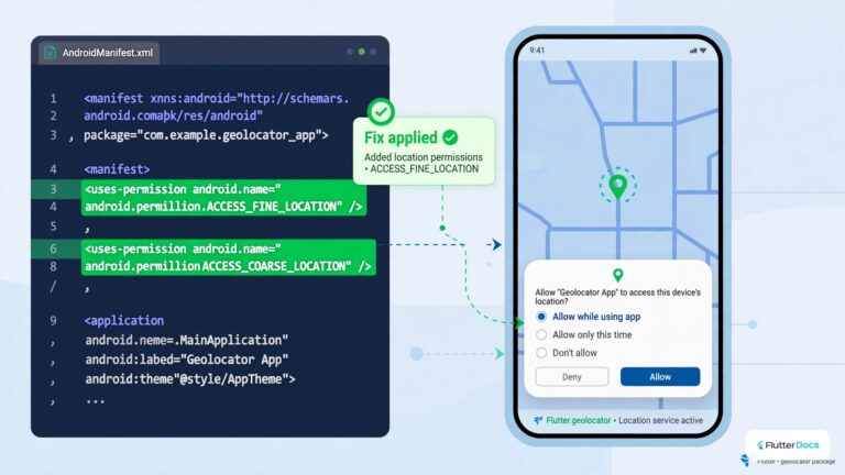 [Solved] No location permissions are defined in the manifest