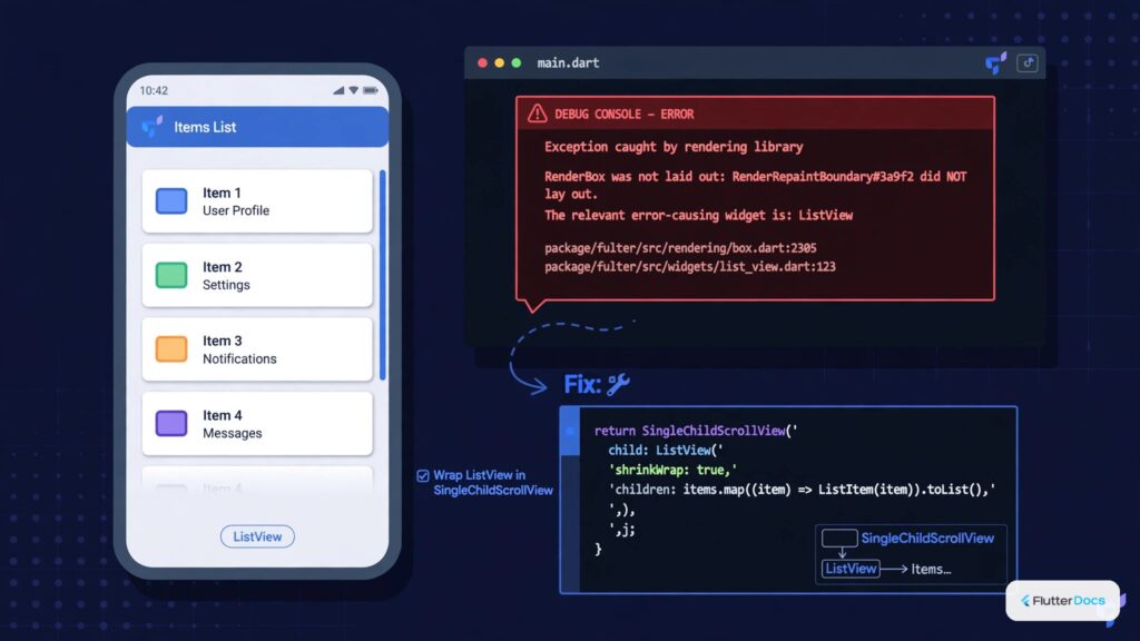 How to Solve 'Horizontal viewport was given unbounded height' Error in Flutter