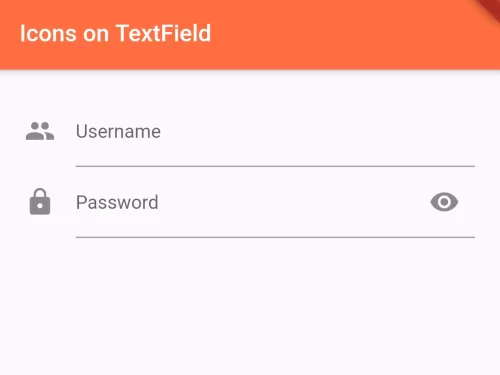 How to set Icon on TextField Widget in Flutter App
