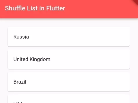 How to Shuffle List Array in Dart/Flutter