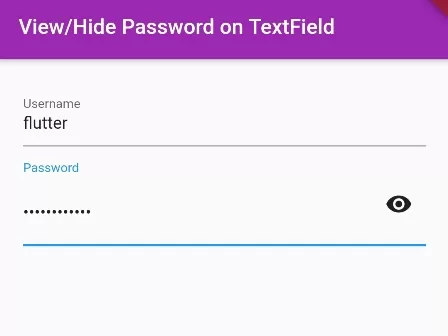 How to Show/Hide Password on TextField Input in Flutter App