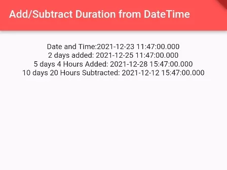 How to Add or Subtract Days from DateTime in Dart/Flutter