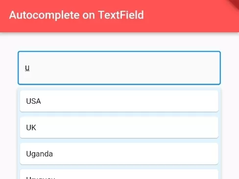 How to Add Autocomplete Suggestions on TextField in Flutter
