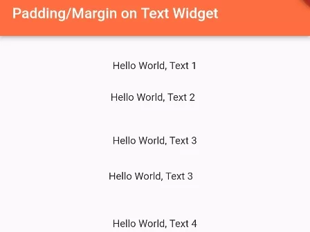 How to Add Padding/Margin on Text Widget in Flutter
